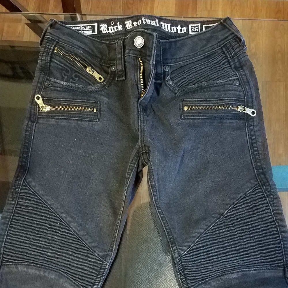 Women's Rock Revival Moto Gaby Style Jeans